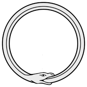 Which ancient symbol depicts and snake or a dragon eating its own tail?