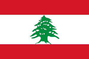 The flag of which country consists of red and white stripes and a green cedar tree?